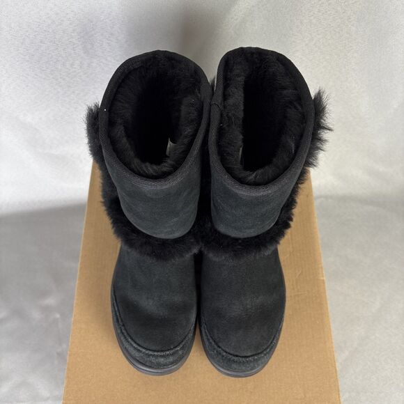 Womens UGG Boots Black Sunburst Short Suede Wool Sz 5 (fits 6) #1130726 $180 - Picture 10 of 16